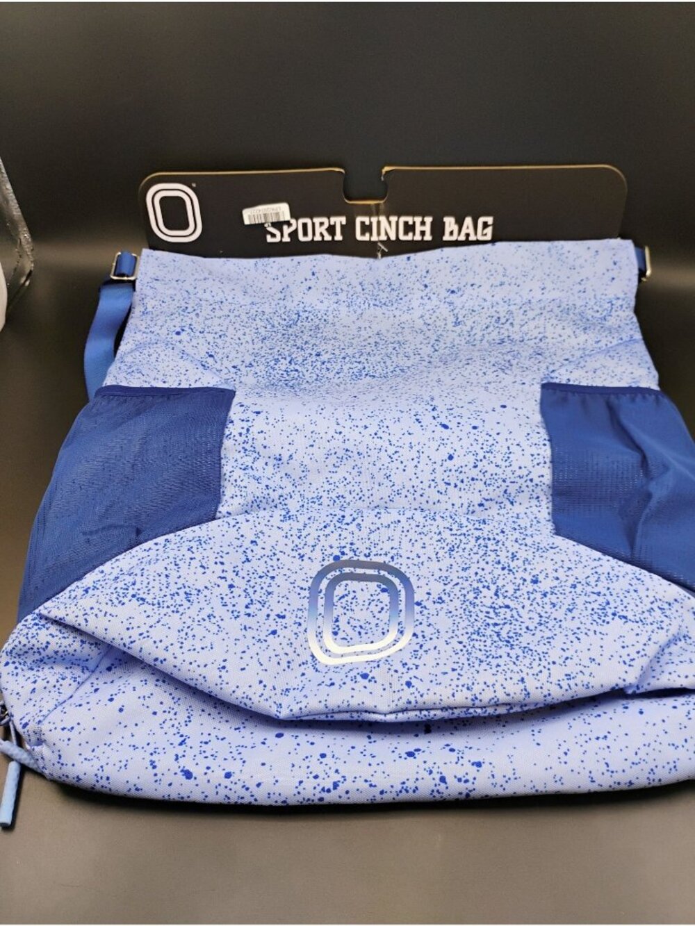Overtime Blue Speckled Sport Cinch Bag Adjustable Straps NEW